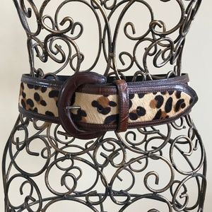 Avignon Women's Cheetah Leather Trim Belt